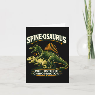 Cartão Spinosaurus quiroprático pré-histórico engraçado