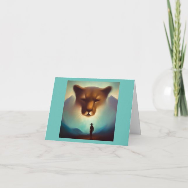 Cartão Spirit Animal Mountain Lion 3 (Frente)