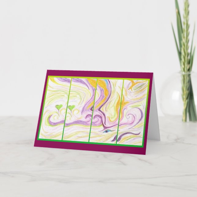 Cartão Spirit Love Abstract Art Greeting Card (Frente)
