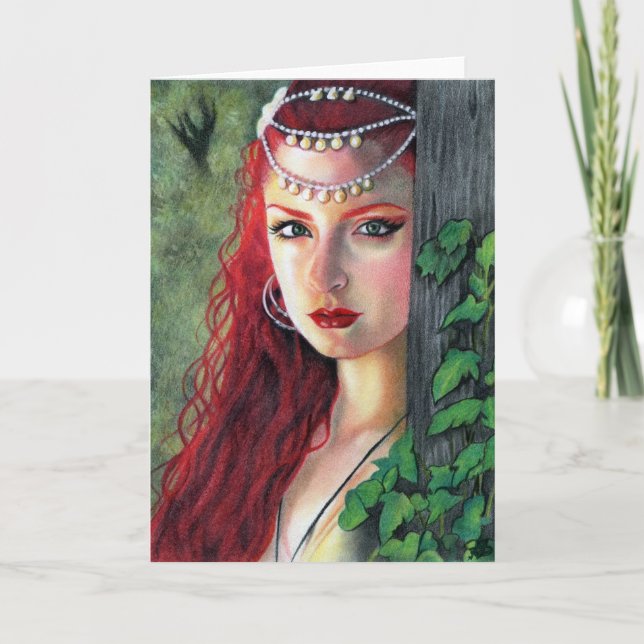 Cartão Spirit of the forest lady greeting card (Frente)