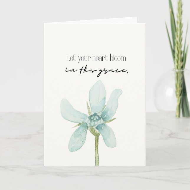 Cartão Spiritual Card In His Grace Floral Card (Frente)