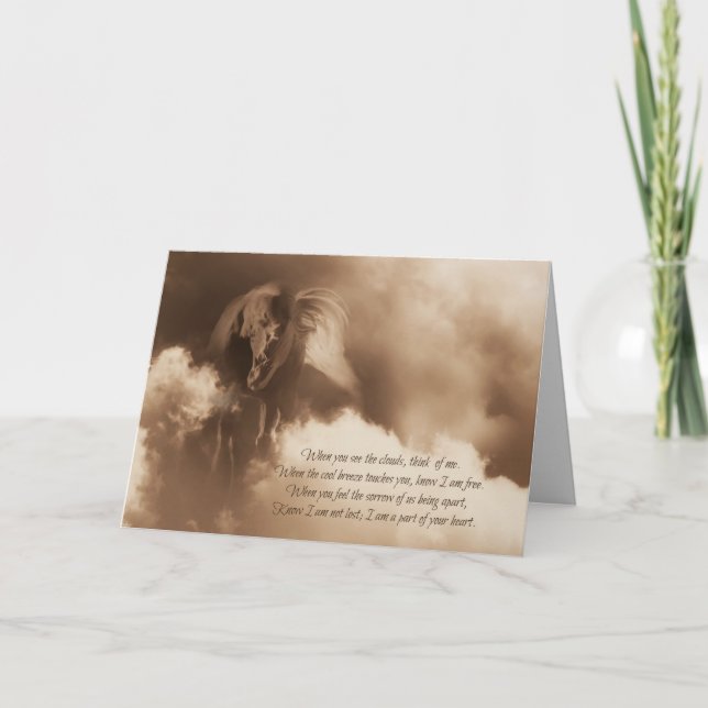 Cartão Spiritual Horse Sympathy Card with Poem (Frente)