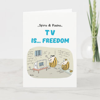 Cartão Spiro & Pusho TV Quotes Cartoons Greeting Card