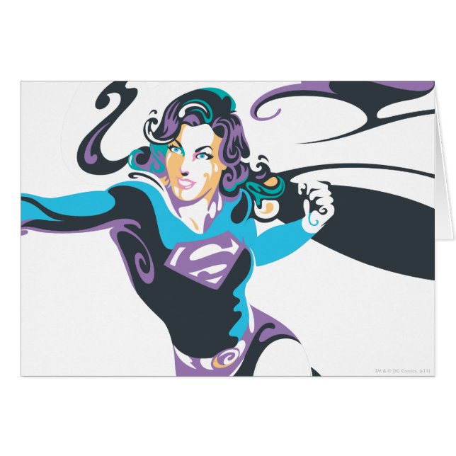 Cartão Splash de Cor da Supergirl 4 (Frente Horizontal)