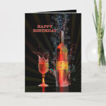 Cartão Splashing wine 21st birthday card<br><div class="desc">Splashing wine and bubbles make this birthday card extra special and eye catching</div>