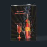 Cartão Splashing wine 21st birthday card<br><div class="desc">Splashing wine and bubbles make this birthday card extra special and eye catching</div>