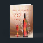 Cartão Splashing wine 70th birthday card<br><div class="desc">Splashing wine and bubbles make this 70th birthday card extra special and eye catching</div>