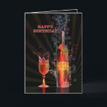 Cartão Splashing wine 80th birthday card<br><div class="desc">Splashing wine and bubbles make this birthday card extra special and eye catching</div>