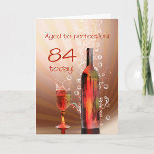 Cartão Splashing wine 84th birthday card