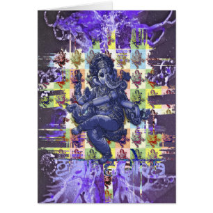 Cartão Splatter violeta da pintura de GANESHA