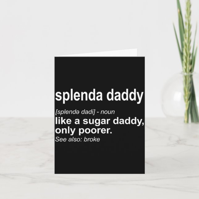 Cartão Splenda Daddy Funny Daddy Definition  (Frente)