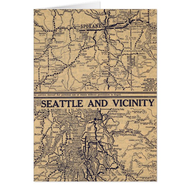Cartão Spokane, Seattle (Frente)