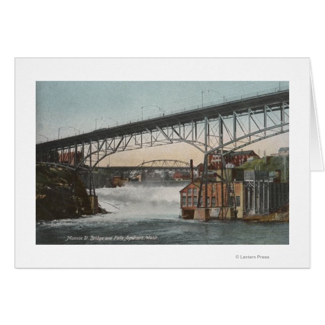 Cartão Spokane, Washington - Rua Monroe (Frente Horizontal)