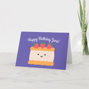 Cartão Sponge Cake   Saudação Feliz de Aniversário Dob