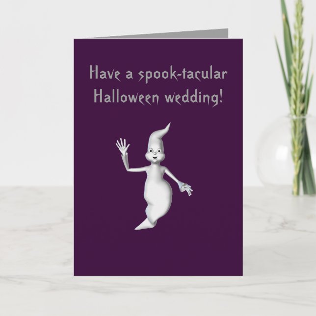 Cartão "Spook-tacular Halloween Wedding!" - Ghost (Frente)
