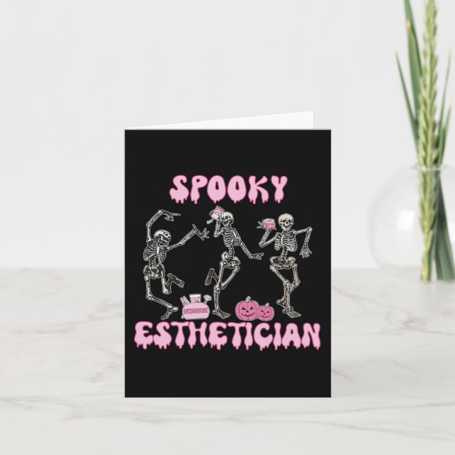 Cartão Spookan Esthetician Halloween Skeleton Therapi (Frente)