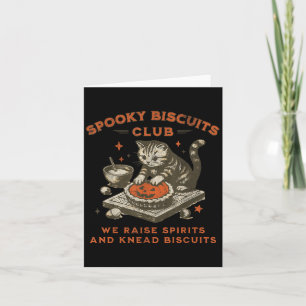 Cartão Spooky Biscuits Club Cat, Dia de as Bruxas engraça