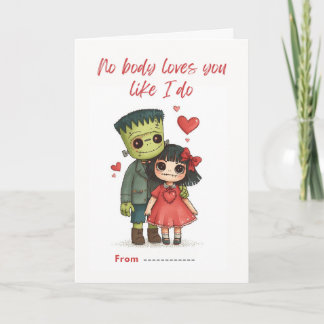 Cartão Spooky Cute Monster & Bride Card
