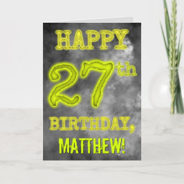 Cartão Spooky Glowy Aura Olha "FELIZ 27 ANOS"