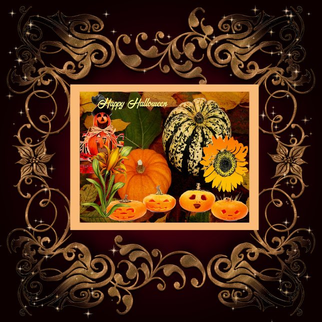 Cartão Spooky Halloween Jack O Lanterns (Jack O Lantern Poster)