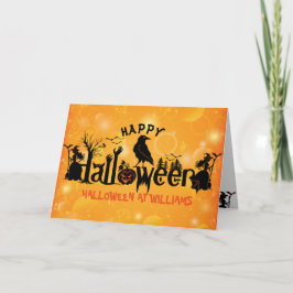 Cartão Spooky Happy Halloween Concept Design