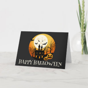 Cartão Spooky Happy Halloween Haunted House