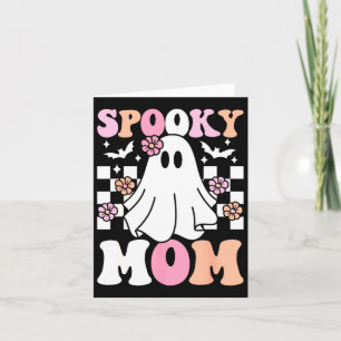 Cartão Spooky Mãe Halloween Fantasia Fantasma Retro Groov
