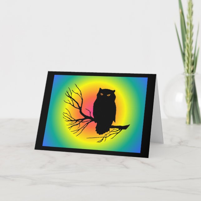 Cartão Spooky Owl (Frente)