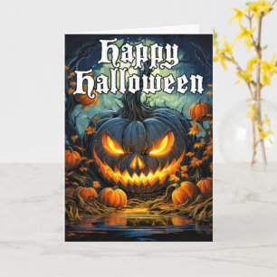 Cartão Spooky Pumpkin Assustador Halloween