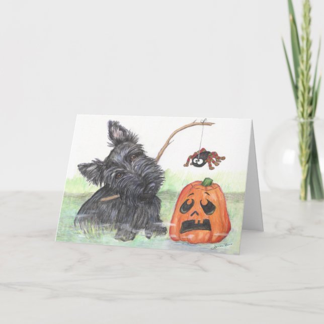 Cartão Spooky Scottie Holliday Card (Frente)