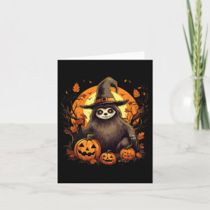 Cartão Spooky Sloth Witch Halloween