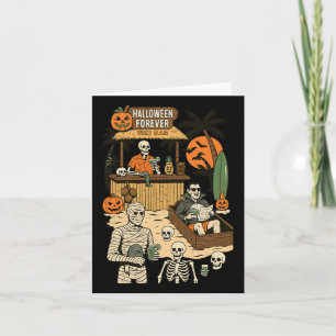 Cartão Spooky Summer Halloween Retro Summer Horror Charac