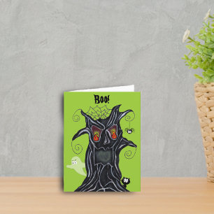 Cartão Spooky Tree With Friends Note Card