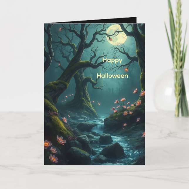 Cartão Spooky Woods for Halloween Card (Frente)
