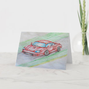 Cartão sport car, birthday