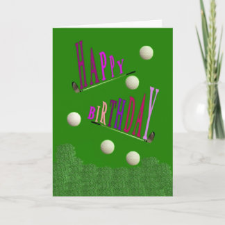 Cartão Sport Golf Happy Birthday Greeting Card / Invitati