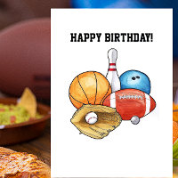 Sports Balls Birthday Card