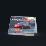 Cartão Sports Car Birthday Card<br><div class="desc">Birthday card featuring a sports car and a bold promise!</div>