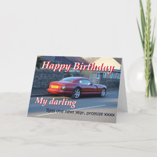 Cartão Sports Car Birthday Card