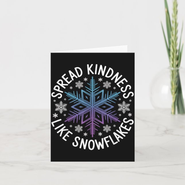 Cartão Spread Kindness Like Snowflakes Insrational Winter (Frente)