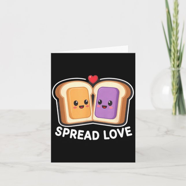 Cartão Spread Love Peanut Butter And Jelly Valentine Desi (Frente)