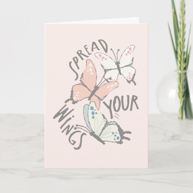 Cartão Spread Your Wings Pastel Butterflies Encouragement (Frente)