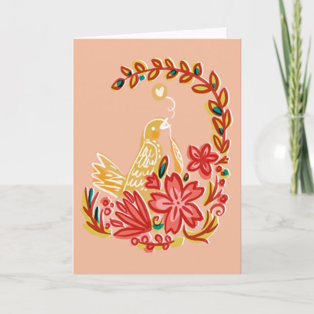 Cartão Spring Bird dreaming about Love (Frente)