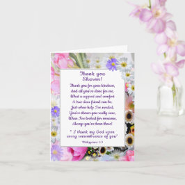 Cartão Spring Bouquet Thank You Christian Friend Card