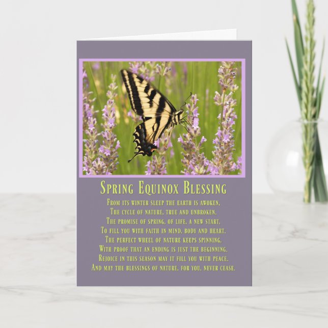Cartão Spring Equinox Blessings Butterfly Ostara (Frente)