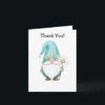 Cartão Spring Gnome Folded Card<br><div class="desc">Adorable Spring Gnome Holding a Daisy Folded Card. Can Be Used for Thank You Card or Customized for Other Uses. Multiple Sizes Available.</div>
