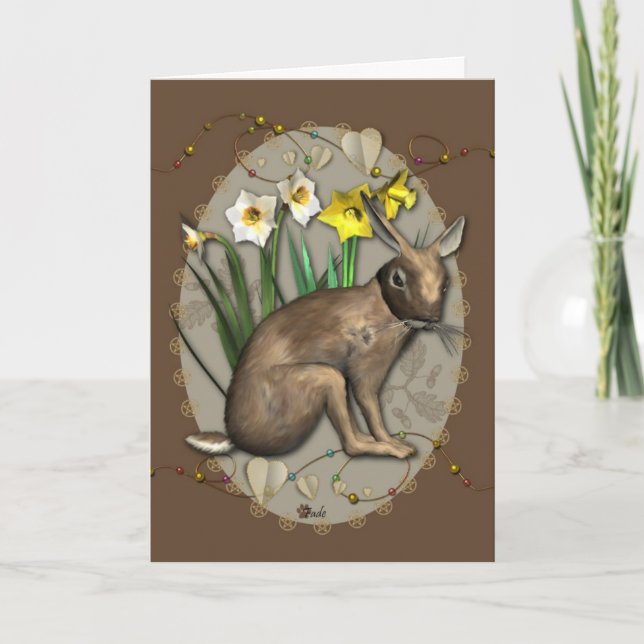 Cartão Spring Hare 1 Greetings Card (Frente)