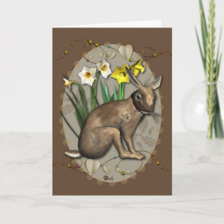 Cartão Spring Hare 1 Greetings Card