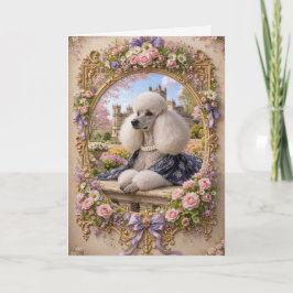 Cartão Spring Is In The Air, Poodle Blank Card