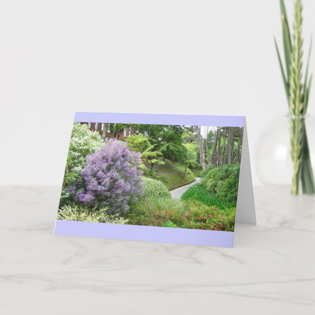 Cartão Spring Lavender Path Greeting Card (Frente)